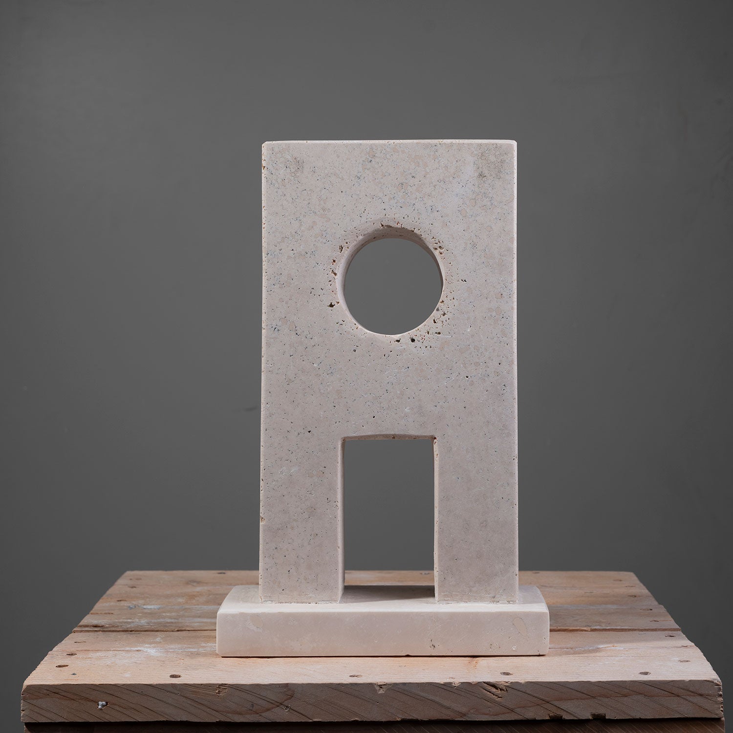 Small house-shaped marble sculpture by FP Art